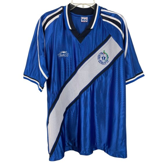 Vintage Atletica Guatemala Blue & White Away Soccer Jersey Mens Size XL